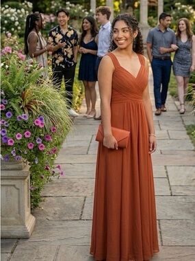 Elegant Rust Orange Women's Dress size 12